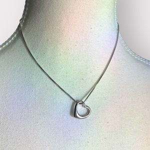 Silver heart shaped necklace